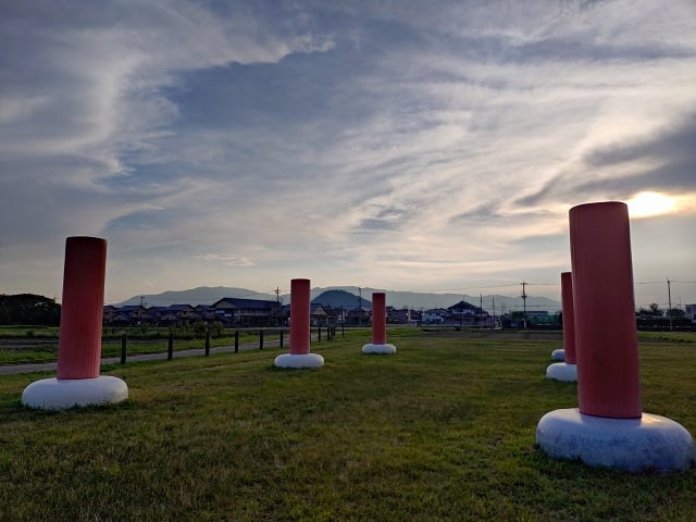 藤原宮跡と畝傍山（2025,8,17撮影）
