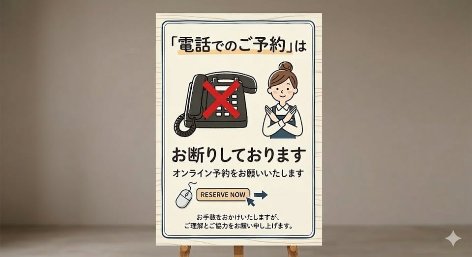 電話でのご予約はお断り（Gemini作成）