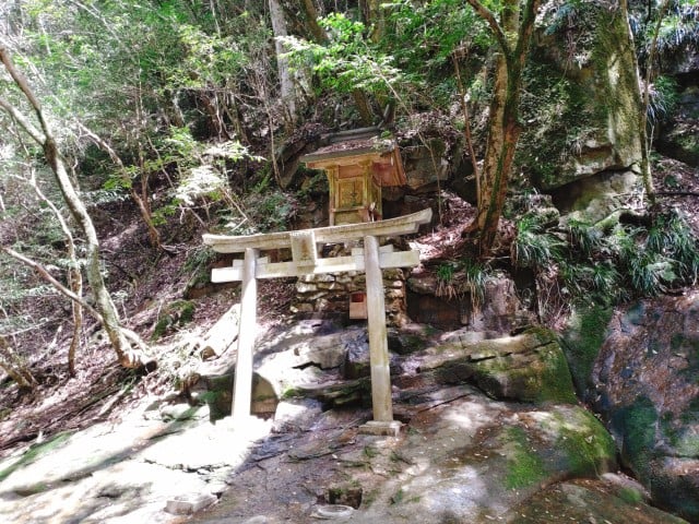 川の向こう岸にある龍鎮神社