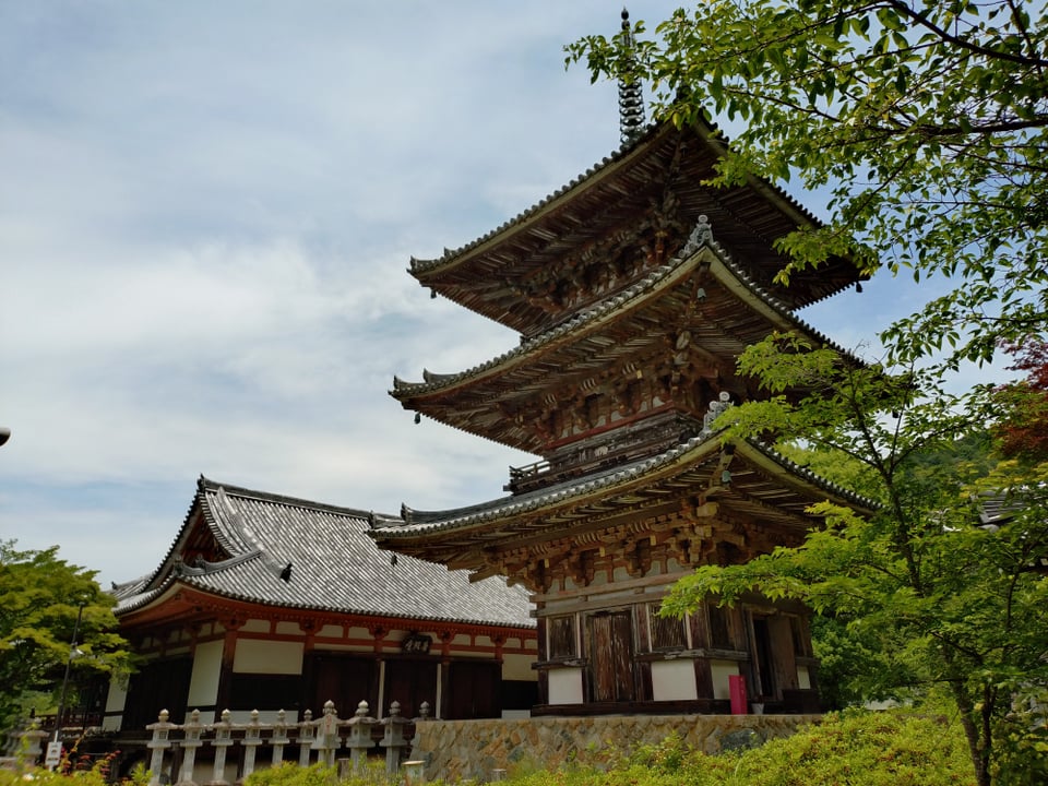 壷阪寺・礼堂（本堂）と三重塔