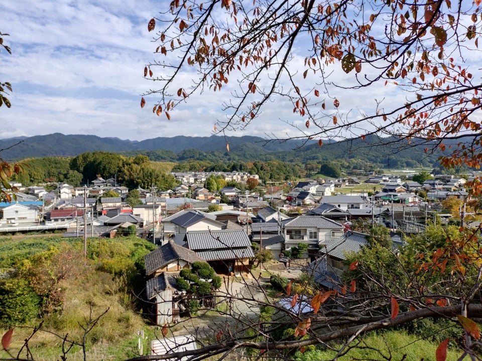 岩屋山古墳・墳丘の上から見た明日香村