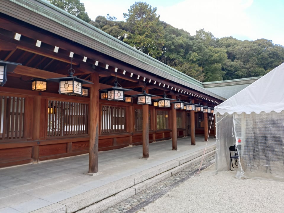 橿原神宮・内拝殿の回廊（2026,1,5）