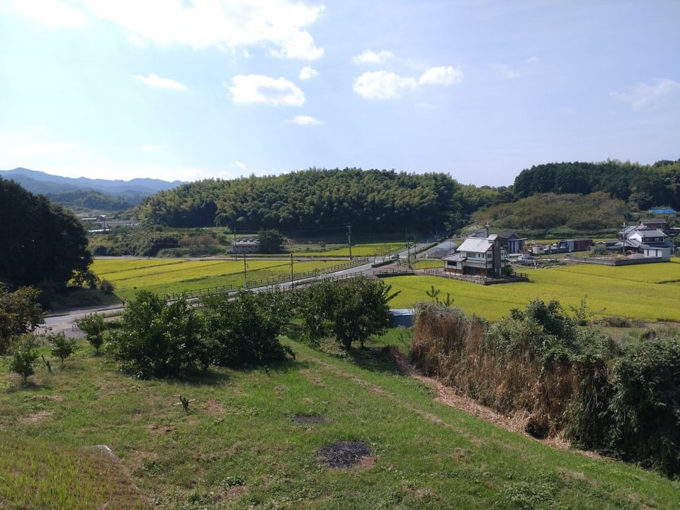 天皇陵から見た明日香村の風景