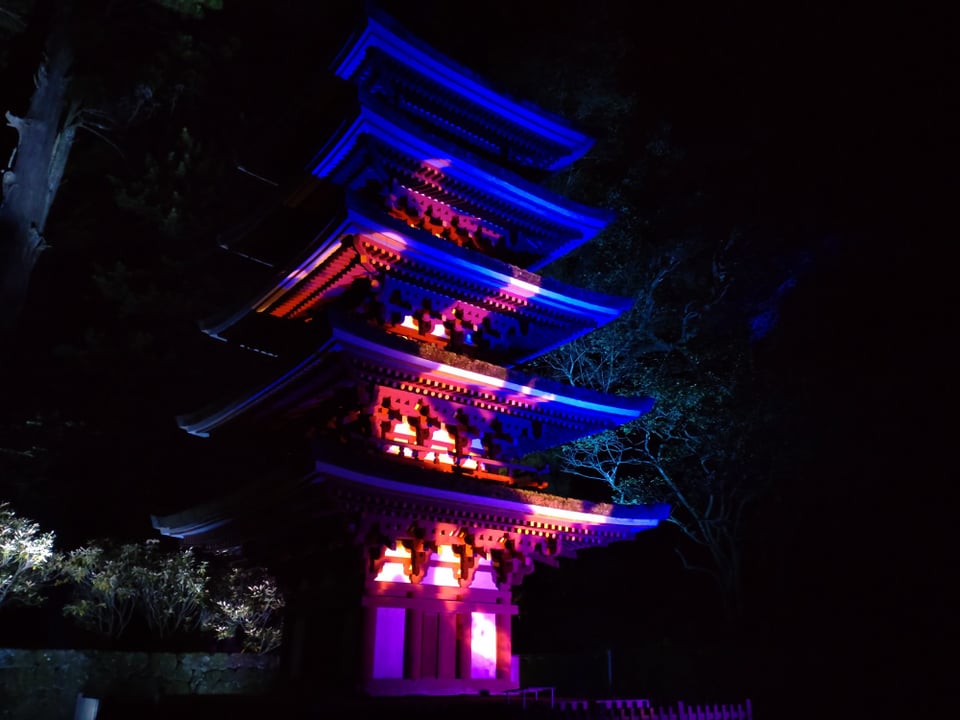 室生寺・夜間ライトアップ①（2024,11,10）